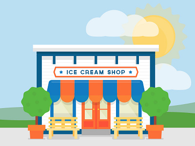 Ice Cream Shop blog drupal flat illustration shop simple