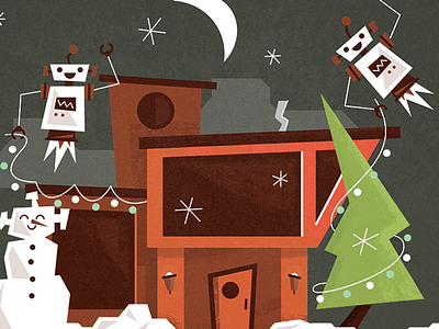 Holiday Card Snippet card decorations drupal fun holiday illustration robot
