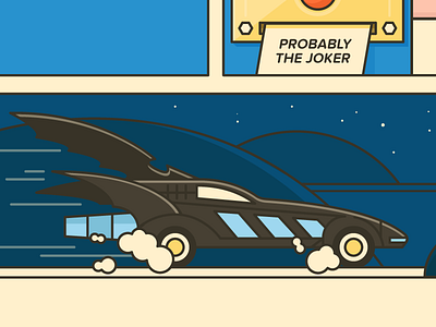 Batmobile bat mobile batman comic drupal illustration simple