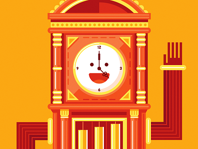 Clock Man clock dicory dock flat hickory illustration