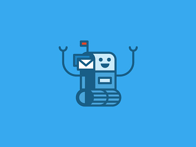 Mailbot design drupal fun icon illustration mail robot simple