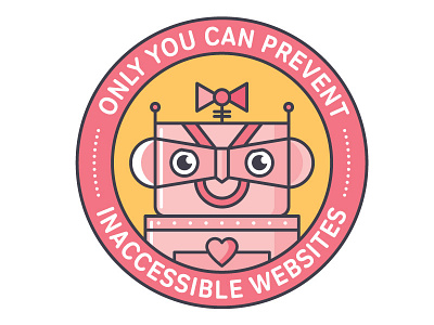 Robot Gal accessible design fun girl illustration robot sticker