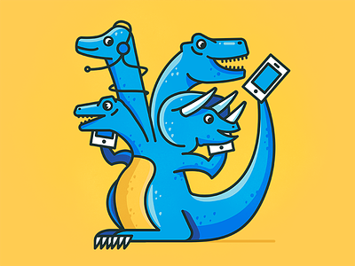 Skype-O-Saurus character design dinosaur fun illustration simple skype
