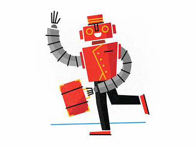 Bellboy Bot bellman character drupal fun illustration design robot