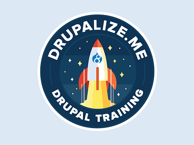 Drupal 8 Sticker design drupal illustration rocket simple sticker