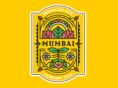 Mumbai Sticker badge design illustration india mumbai pattern sticker textile