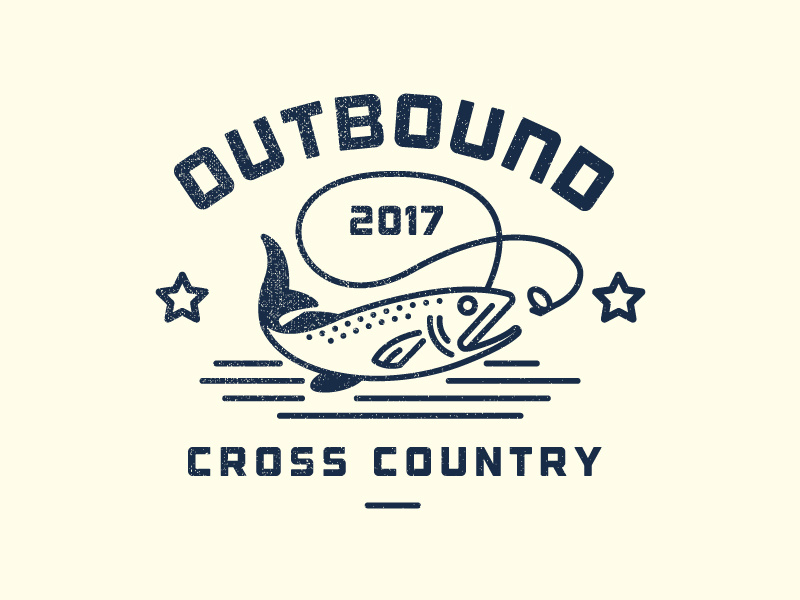 Outbound Fish vintage badge line fishing simple logo illustration fish