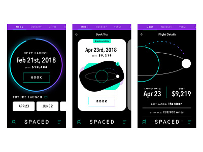 SPACED App Screens