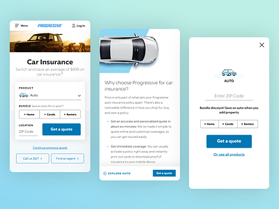 Progressive.com Redesign design insurance interaction redesign ui ux website