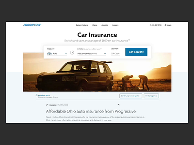 Progressive.com Redesign animation insurance interaction interaction design ui ux uxdesign webdesign