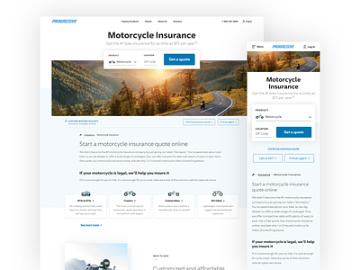 Motorcycle Page clean design insurance interactiondesign motorcycle simple uiux ux website