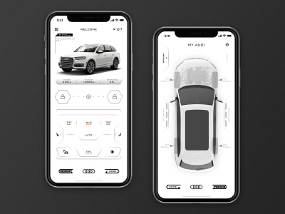 Audi remote application app car design icon interface light ui