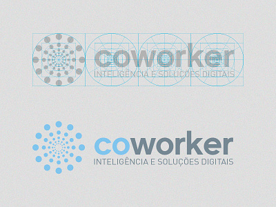 Coworker art direction blue branding circle geometric grid identity logo visual identity