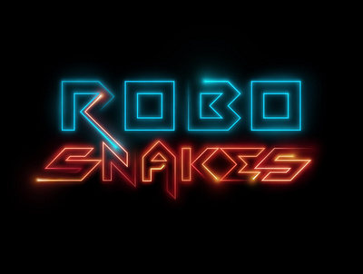 Robosnakes Logo dark game lights logo neon neon light neon sign sci fi scifi tron ui