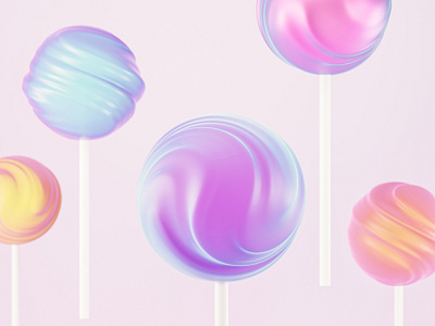 Lollipop candies 3d 3d render blender blender3d candies candy holographic iridescent lollipop pastel render sweets