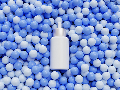 Dropper bottle 3d 3d render abstract balls blender blender3d blue bottle bottle mockup bubble cosmetic cosmetics dropper mock up mockup render serum spheres