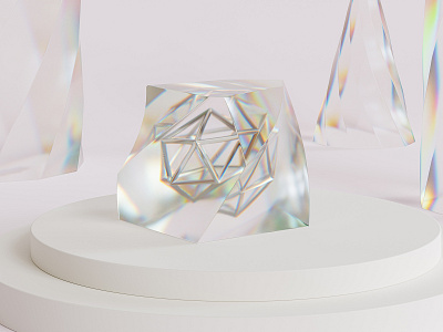Crystal 3d 3d render abstract blender crystal dispersion glass render