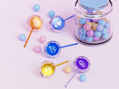 Tezos crypto 3d 3d render abstract blender blender3d blockchain candies candy crypto lollipop render tezos unsplash
