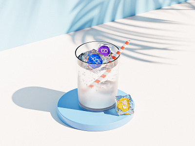 Tezos crypto 3d 3d render abstract blender blender3d blockchain crypto drink ice render summer tezos tropical unsplash