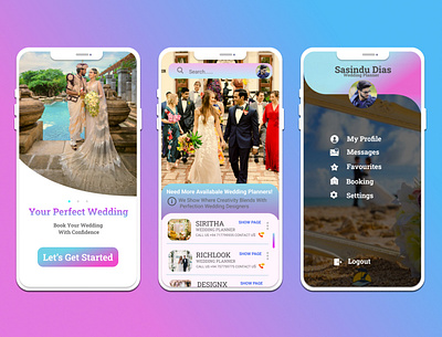 Simple Wedding App UI app design ui ux