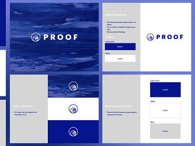 Brand Guidelines for "PROOF" brand guidelines branding design graphic design logo marl