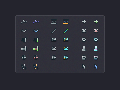 Icons for a stock market charting app