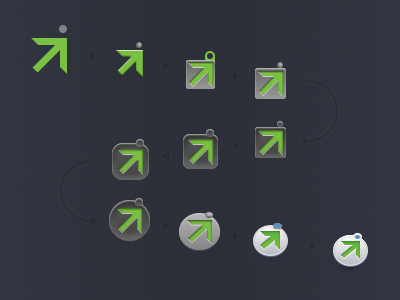 Icon Evolution fireworks icon icons iterations step by step