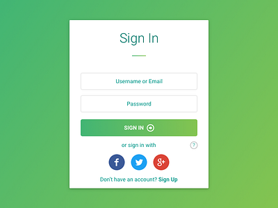 Sign In Form Design design material minimal signin social ui