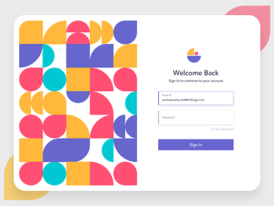 Geometric Login Page booking branding design email icon illustration login login page logo password pattern pattern art pattern design patterns sign in signin signup ui web welcome