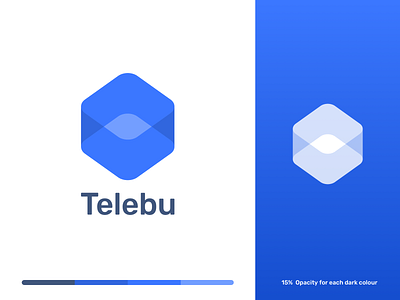 Telebu Logo Design blue logo box business clean colours communications concept creative design illusion illustration logo message tele telecom telecommunication telecommunications ui