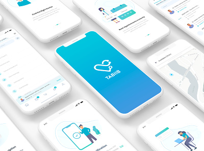 Tabiib - Doctor Booking App app book book app booking branding clinic doctor icons icons design illustrations logo logodesign maps tabiib typography ui ux web