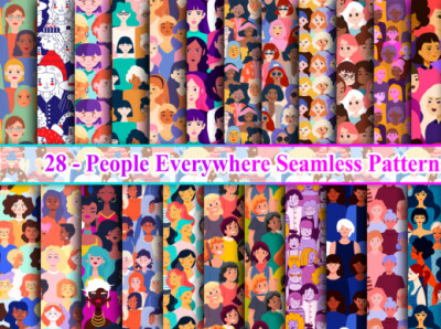 People Everywhere Seamless Pattern Graphic