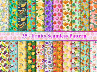 Fruits Seamless Pattern Graphic art design flat fruits graphic design illustration seamless vector