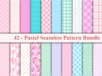 Sweet Pastel Seamless Pattern Collection art design flat graphic design illustration seamless vector