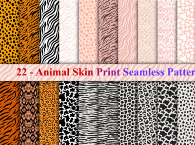 Animal Print Seamless Pattern Collection art design flat graphic design illustration wrapping
