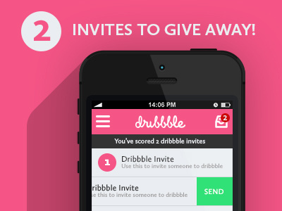 Dribbble Invites app draft dribbble gesture illustration invite invites iphone notification ui
