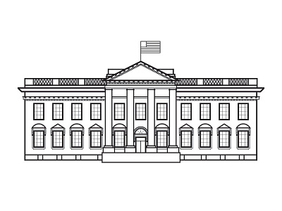 The White House black illustration illustrator line art vector white