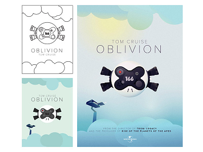 Oblivion Movie Poster colour gradients illustration illustrator movie noise oblivion poster retro texture