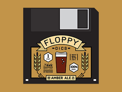 Floppy Dics Beer Label ale amber beer dics disc floppy floppy disc label print