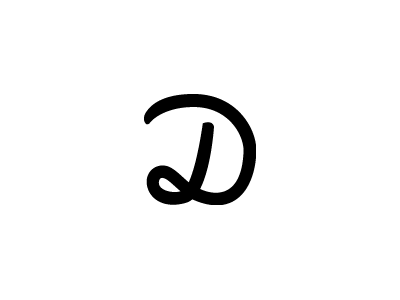 The Letter D custom font lettering script type