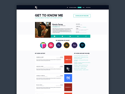 My profile page interface personal portfolio profile resume ui ux visual design web website