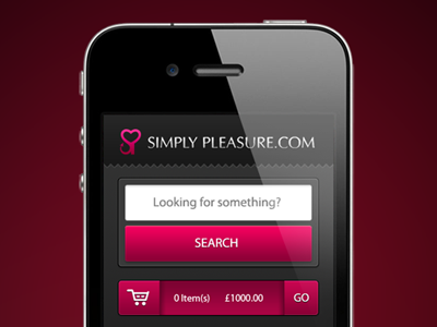 Simply Pleasure Mobile Shop black css3 dark ecommerce gradients mobile pink responsive shadows shop simple ui