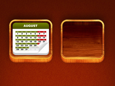 Calendar Icon calendar gradients icon ios shadows texture wood