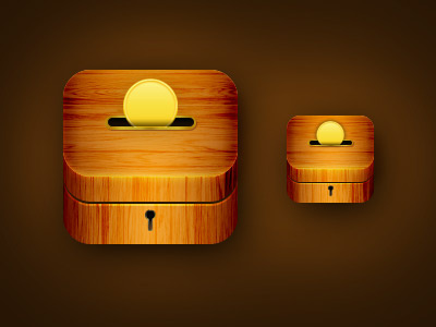 Charity Box Icon box charity coin donate icon ios keyhole texture wood