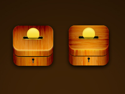 Charity Box Icon V2 box charity coin donate icon ios keyhole texture wood