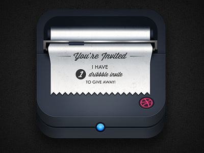 I have an invite to give away! dribbble gradients icon invite printer shadows vector