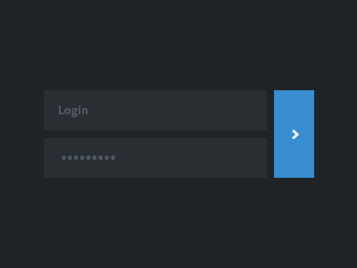 Dark Login blue button clean dark flat form in login modern panel sign simple
