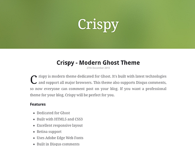 Crispy - Modern Ghost Theme