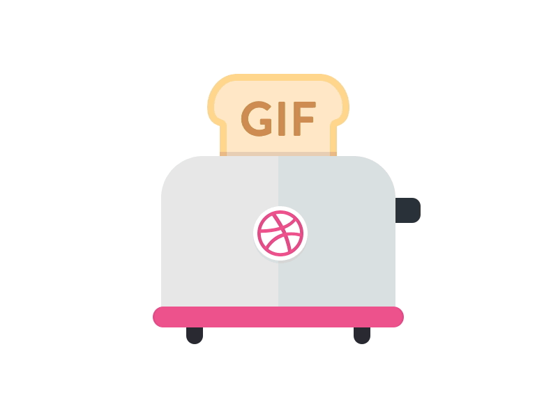 Dribbble Toaster after animation dribbble effects flat gif logo pink toast toaster