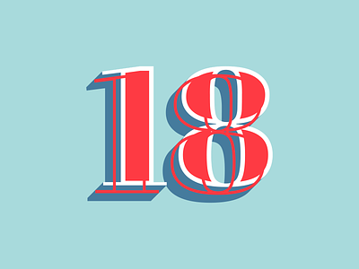 Eighteen 18 font letter poster typography vintage